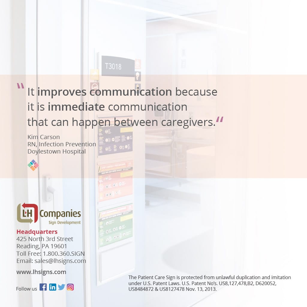 The Original Patient Care Signage | L&H Companies